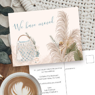 Cartão Postal De Anúncio Boho Chic Palha e Grama Pampas Seca Mudando