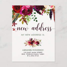Cartão Postal De Anúncio Boho Floral | Novo Endereço