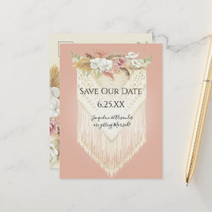 Cartão Postal De Anúncio Boho Tropical Grama das Pampas Orquídea Floral Mac