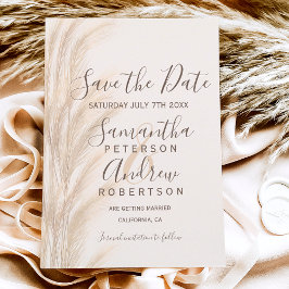 Cartão Postal De Anúncio Boho verão grama pampas aquarela salvar a data