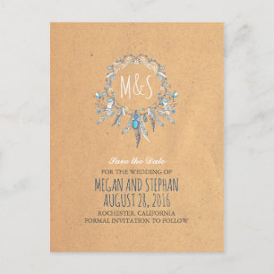 Cartão Postal De Anúncio boho vintage sonho catcer salvar a data