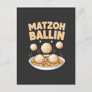 Cartão Postal De Anúncio Bola de Matzo Hanukkah Comida Cultura Judaica