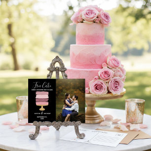 Cartão Postal De Anúncio Bolo Grátis Foto Moderna Divertida Casamento Save