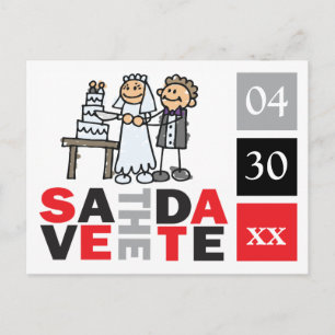 Cartão Postal De Anúncio Bolo Para Salvar O Bolo De Casamento Do Casal De C