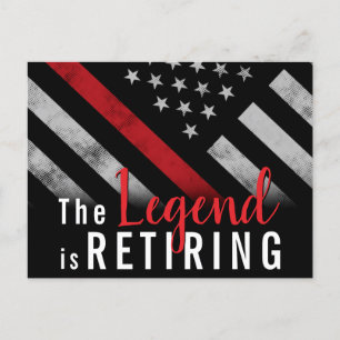 Cartão Postal De Anúncio Bombeiro Aposentado Sinalizador da Linha Vermelha