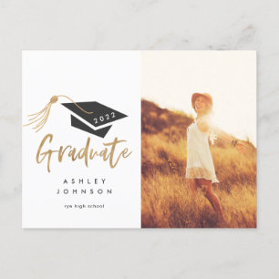 Cartão Postal De Anúncio Boné de formatura Tassel Gold Foto 2022