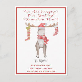 Cartão Postal De Anúncio Bonita alce de Natal, movemos o feriado movendo um