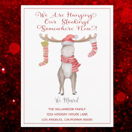 Cartão Postal De Anúncio Bonita alce de Natal, movemos o feriado movendo um