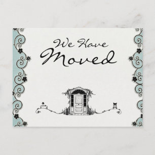 Cartão Postal De Anúncio Bonito Teal & Black (Teal & Preto) Nós nos movemos