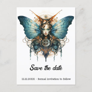 Cartão Postal De Anúncio Borboleta Imperador Pistonwing Casamento Steampunk