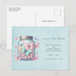 Cartão Postal De Anúncio Borboletas Caprichosas em uma Jar