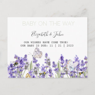 Cartão Postal De Anúncio Borboletas de Lavanda Botânica