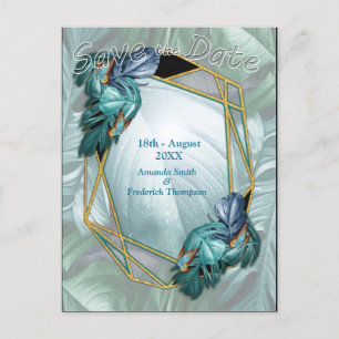 Cartão Postal De Anúncio Borboletas de Paraíso/Turquesa Tropical Splash