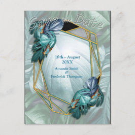 Cartão Postal De Anúncio Borboletas de Paraíso/Turquesa Tropical Splash