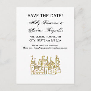 Cartão Postal De Anúncio Brasão de Castelo Heráldico Antigo #2 Dourado Fals