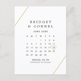Cartão Postal De Anúncio Bridget Geométrico Moderno Save the Date Casamento