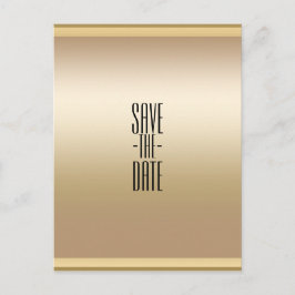 Cartão Postal De Anúncio Brilho Dourado Brilhante Chic Glam Salve a Data