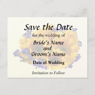 Cartão Postal De Anúncio Buquê de Girassóis e Estátice Roxa