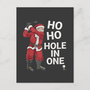 Cartão Postal De Anúncio Buraco de Um Golfe Divertido de Natal 