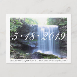 Cartão Postal De Anúncio Cachoeira de Mountain View Salve a Data