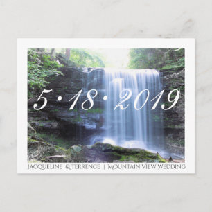 Cartão Postal De Anúncio Cachoeira de Mountain View Salve a Data