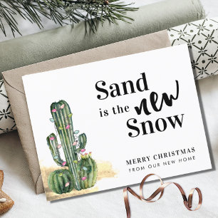 Cartão Postal De Anúncio Cacto do Deserto Feliz Natal Nova Morada