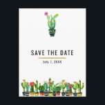 Cartão Postal De Anúncio Cactus Floral Rústico Sudoeste Salve a Data<br><div class="desc">Carto de Convite Cactus Floral Rústico Sudoeste. Personalize com qualquer texto.</div>