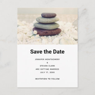 Cartão Postal De Anúncio Cairn Meditativo de Pedras Empilhadas