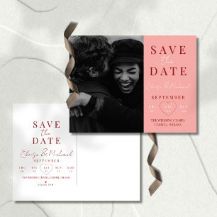 Cartão Postal De Anúncio Calendário Cor-de-Rosa Elegante Foto Casamento Sal
