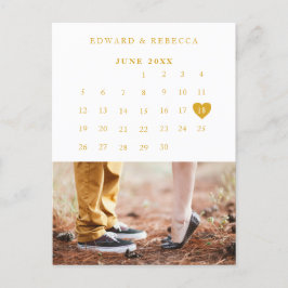 Cartão Postal De Anúncio Calendário de Fotos Elegante Boda Dourada Salve a