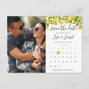 Cartão Postal De Anúncio Calendário de Salvar a Data Foto de Limões em Flor