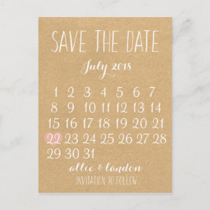 Cartão Postal De Anúncio Calendário Salve a Data