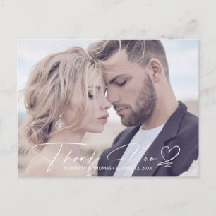 Cartão Postal De Anúncio Caligrafia Agradecimento de Casamento ID771 Mauve