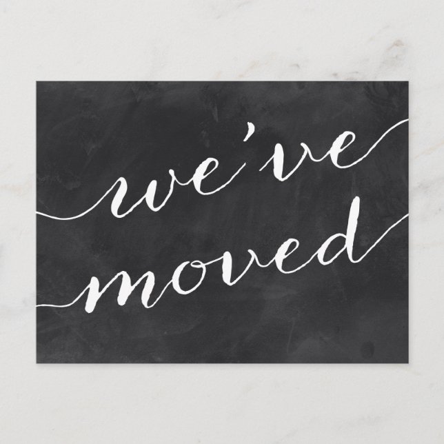 Cartão Postal De Anúncio Caligrafia bonito | Alteração de Endereço (Frente)