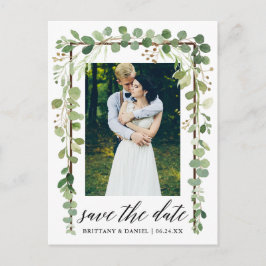 Cartão Postal De Anúncio Caligrafia Botânica Enquadre Data de Salvamento