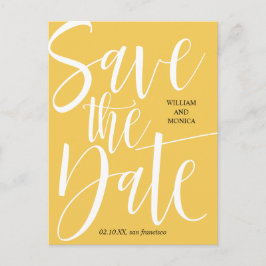 Cartão Postal De Anúncio Caligrafia em Negrito | Casamento moderno mostarda