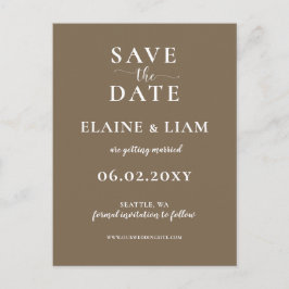 Cartão Postal De Anúncio Caligrafia Simples Rustic Brown Salva A Data