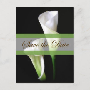 Cartão Postal De Anúncio Calla Lily 2 Salve o Casamento da Data