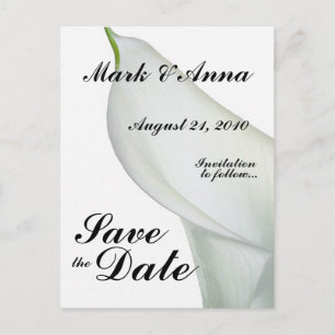 Cartão Postal De Anúncio Calla Lily Salve o Cartão-Postal de Data