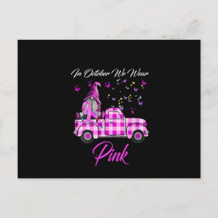 Cartão Postal De Anúncio Caminhão de Gnome Feminino Conscientização do Cânc