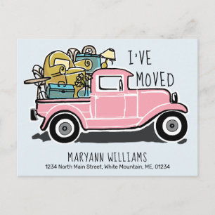 Cartão Postal De Anúncio Caminhão retrorreflector cor-de-rosa com movimento
