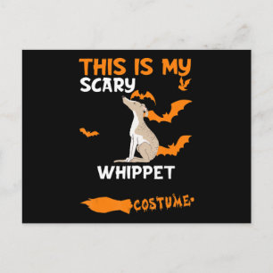 Cartão Postal De Anúncio Camisa-T-Cão Assustador de Whippet Halloween