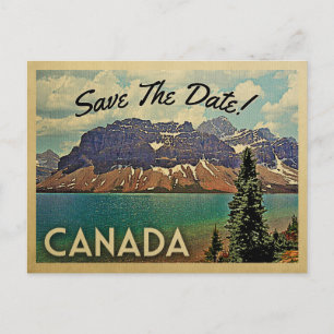 Cartão Postal De Anúncio Canadá Salve A Data Vintage Postcards