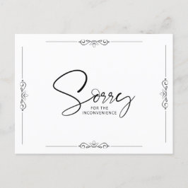 Cartão Postal De Anúncio Cancelamento de eventos ou adiamento de arrependim