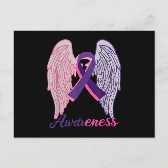 Cartão Postal De Anúncio Câncer de Mama e Conscientização sobre Violência D (Frente)