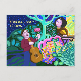 Cartão Postal De Anúncio Cante-me uma canção de Amor
