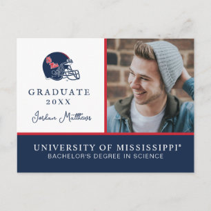 Cartão Postal De Anúncio Capacete de Futebol Ole Miss   Azul Escuro