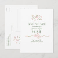Caprichoso Save The Date Desenhado à Mão Funky