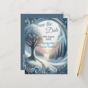 Cartão Postal De Anúncio Capturar Arte Cena de Inverno e Neve e Cristais de