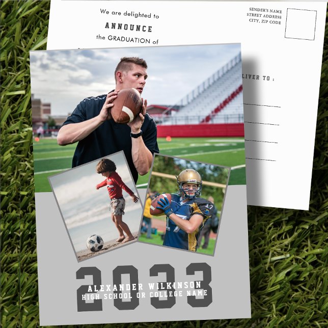 Cartão Postal De Anúncio Cara Esportiva Moderno Script Negrito 3 Foto Gradu (Criador carregado)